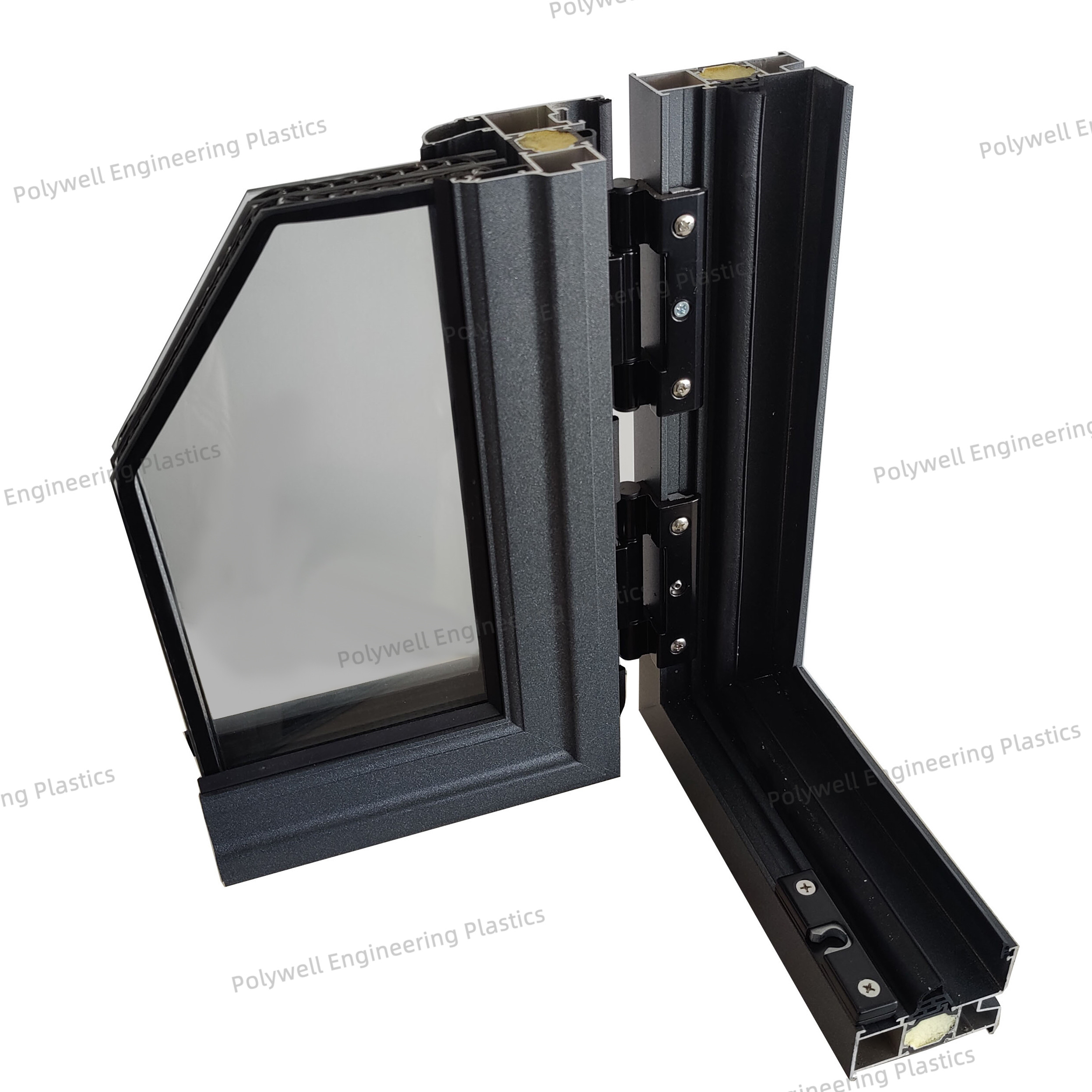 Aluminum Guide Rail Broken Bridge Structure Glass Window Frame High Temperature Resistant Profile