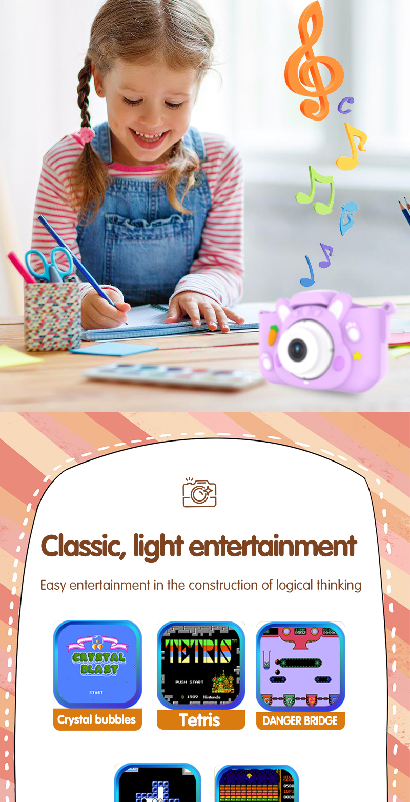 X11S Mini Dual Lens Kids Camera 1080P Bunny Cartoon Children Camera Adorable Toy Kids Selfie Digital Camera As Gift Prize