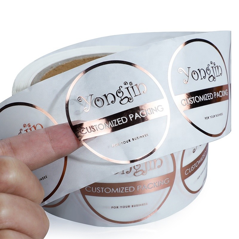 Oilproof 0.05mm Thickness Vinyl Gold Foil Label Stickers For Synthetic Bottle