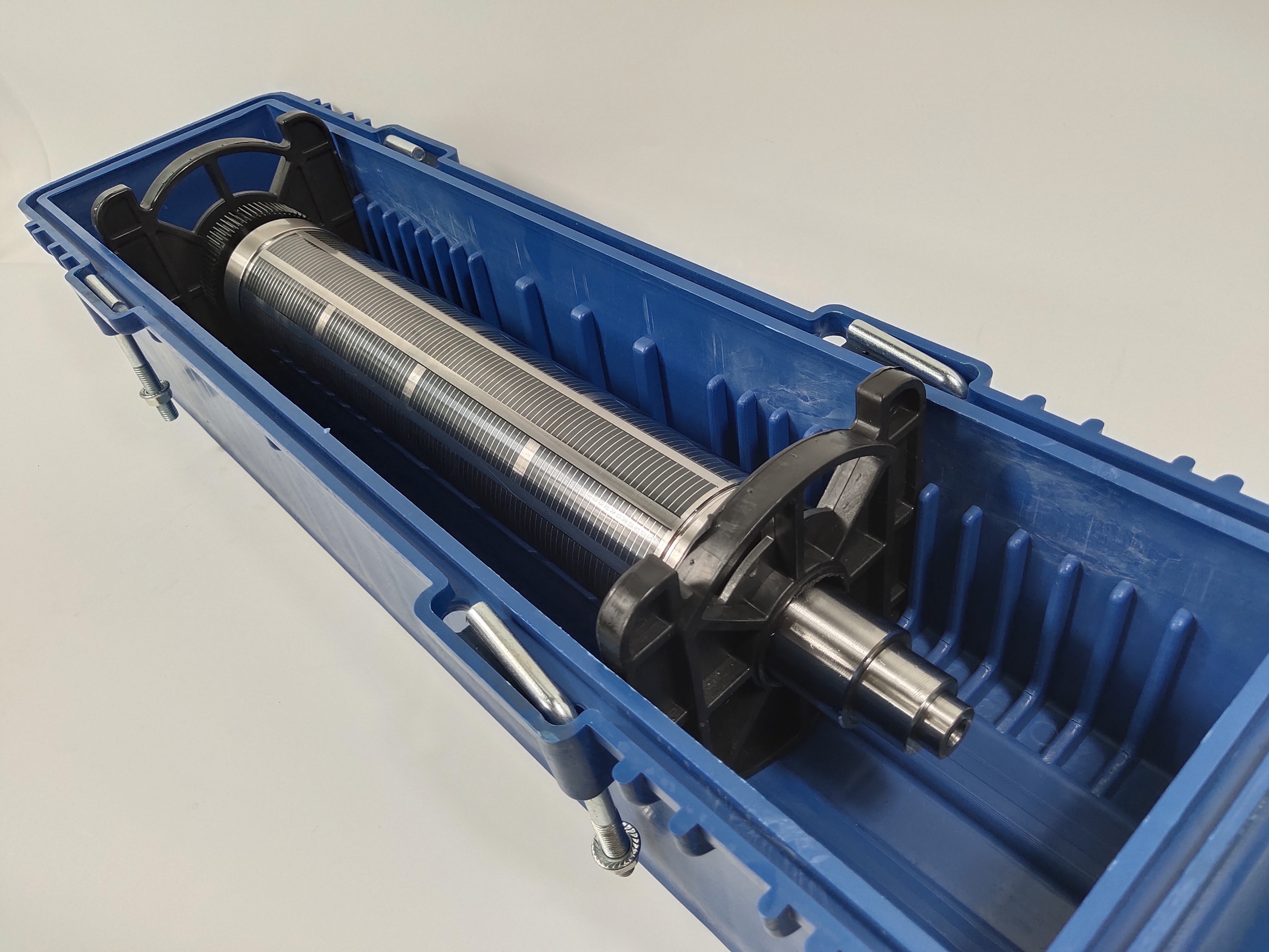 Blue Roll Packaging Box Plastic Crate For Solid Rotary Die Cutting Cylinder Roll