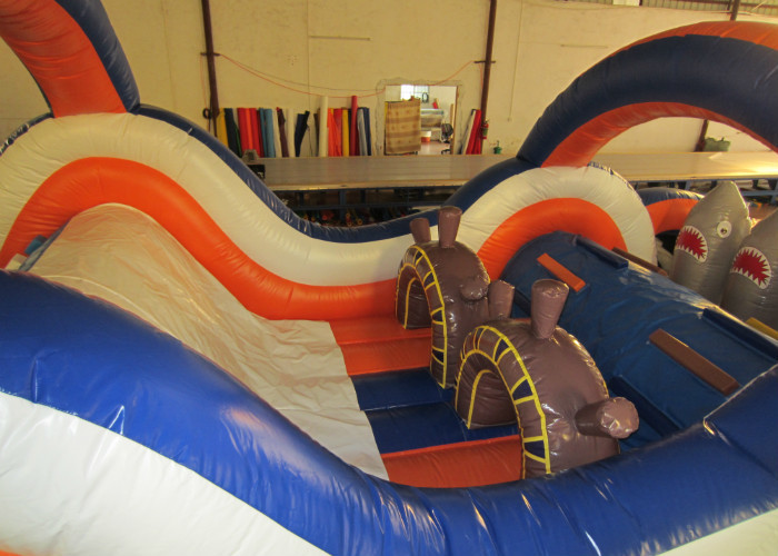 Outdoor Athletic Inflatable Obstacle Course Pirate Themed Digital Painting inflatable sport games