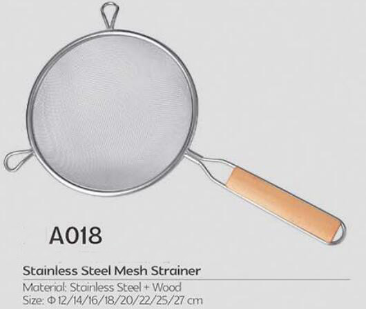Kitchen utensils stainless steel coarse strainer with plastic handle