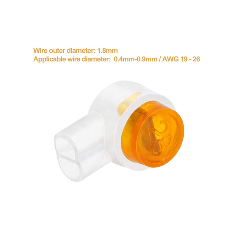 Telephone Wire K2 Butt Splice Connector Waterproof Orange Clear Button