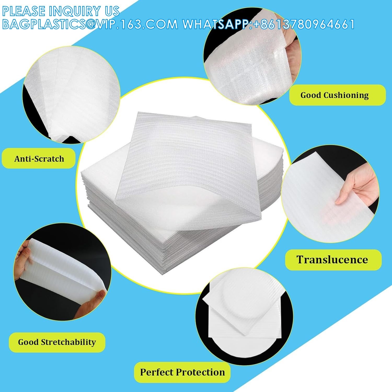 Foam Wrap Cushion Pouches, 8x12 Inch Foam Pouches For Safeguarding Mugs,Cups,Glasses,China And Dishes