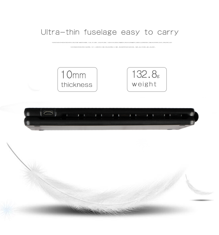 Rechargeable Full Size Folding Keyboard , Folding Wireless Keyboard Compatible IOS Android Windows