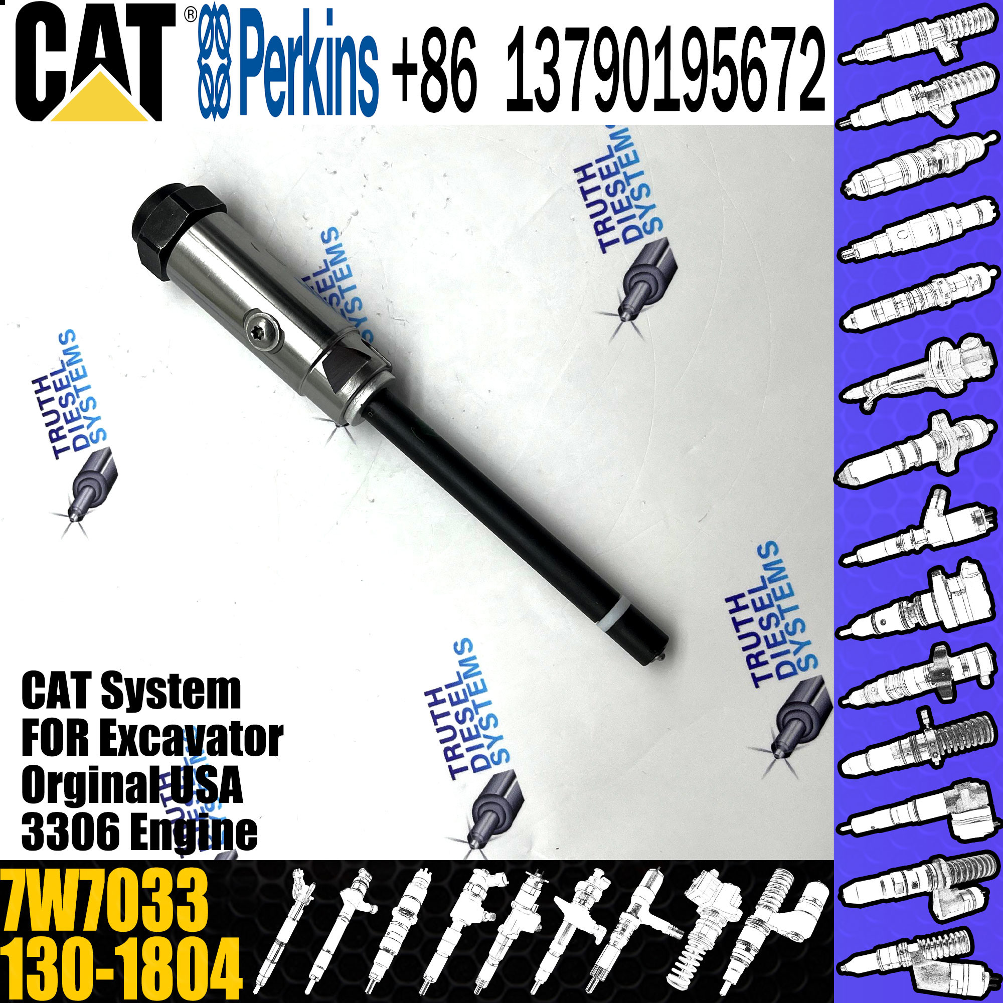 3408B 3408C Cummins Fuel Injectors CA1301804 130-1804 1301804 0R-8787 7W7033