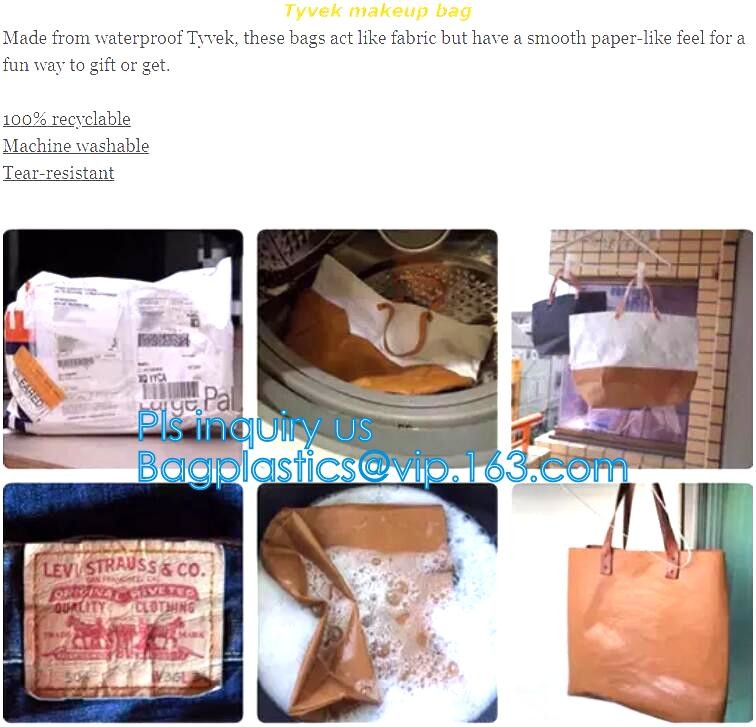 Cheap Lightweight Cheap Brown Custom Made Print Logo Water-proof Tyvek Paper Tote Shopping Bageco reusable promotion gif