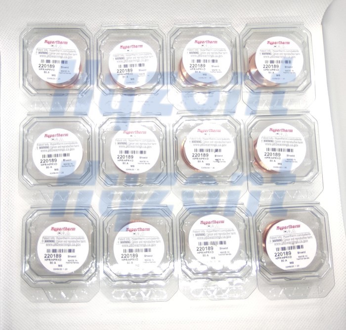 Mild Steel 80 Amp Hypertherm 220189 Plasma Torch Consumables