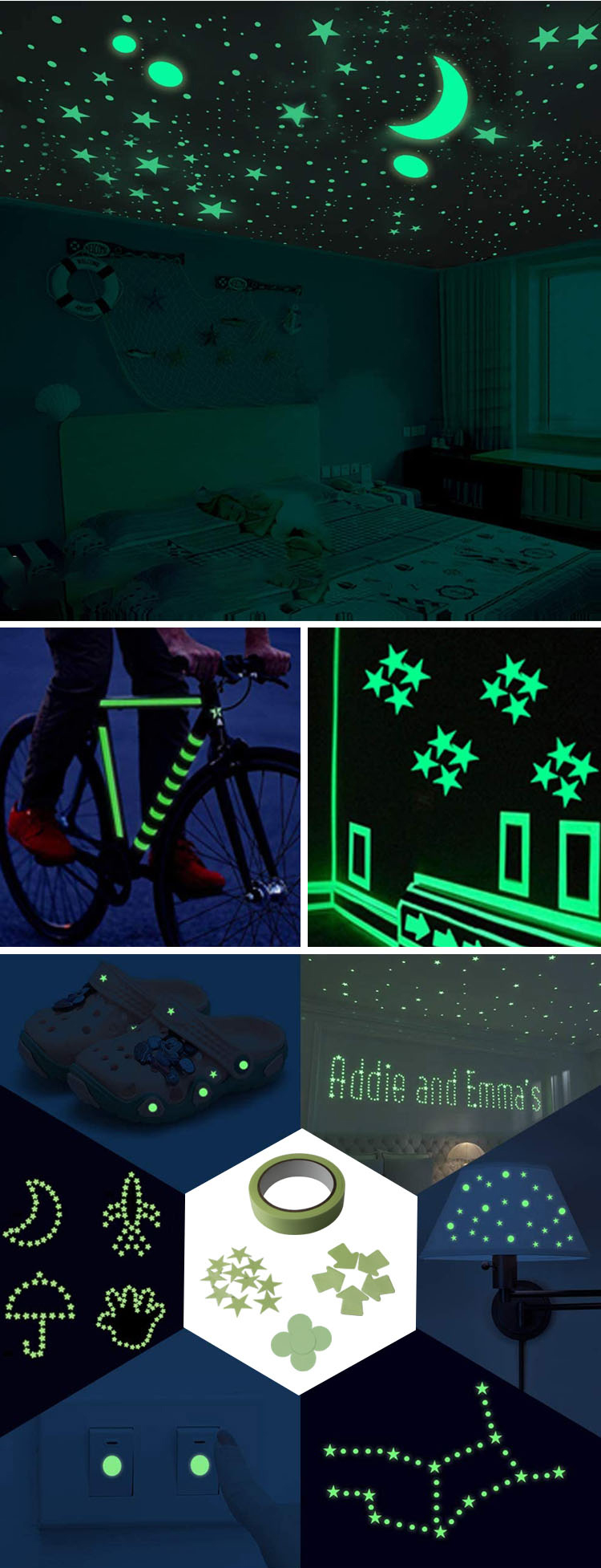 Emergency Exit Glow In The Dark Fabric Tape Floor Grip Gaffer For Skateboards