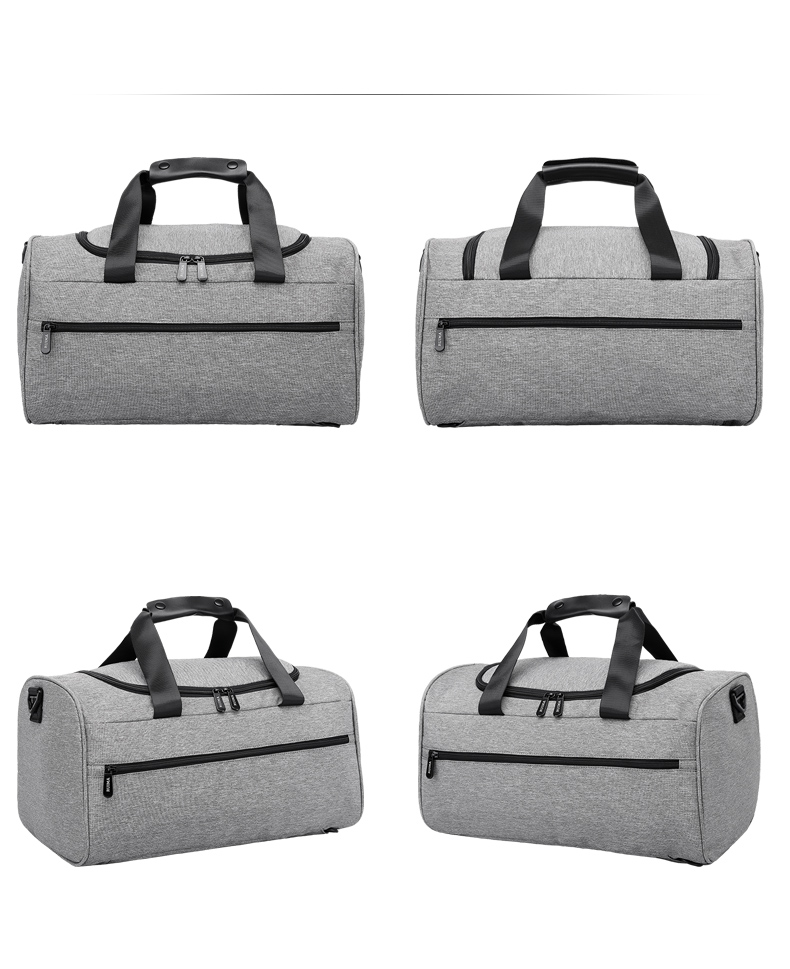 Water Retardant Leather Nylon Workout Duffle Bags Unisex 43cm Length