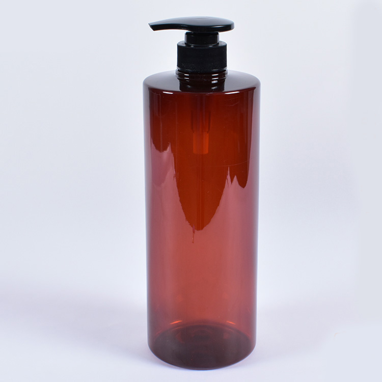 Sealing Type 1000ml Amber Plastic Pump Bottles PET Lotion Bottle Screen Printing