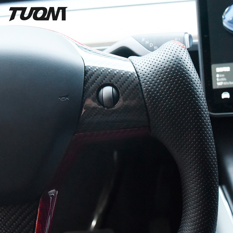 Yoke Tesla Carbon Fiber Steering Wheel 100% Fit Durable Ergonomic Grip