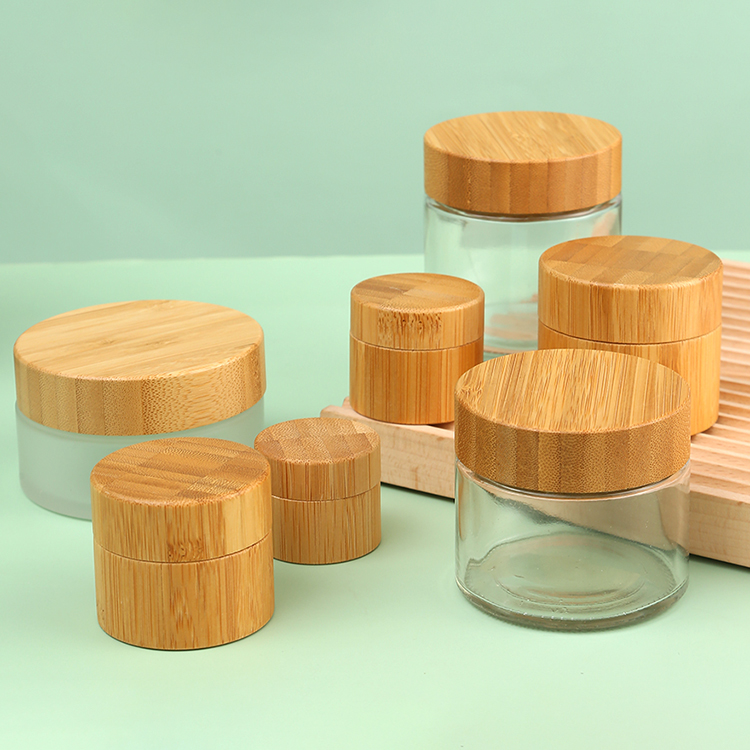 15g 30g 50g Clear Square Glass Cosmetic Jar with Rose Golden Lids Customized Colors and Senior PAK Luxury