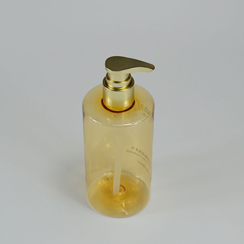 PP Material Plastic Bottle Pump Lotion Dispenser with UV Coating and Matt Gold Collar