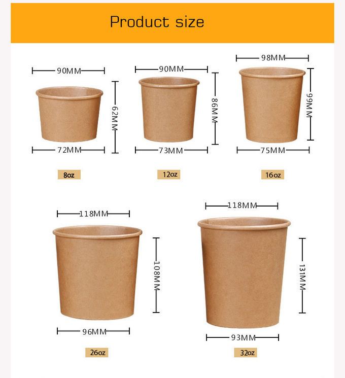 12oz Kraft Paper Cups For Hot Drinks 360ml Biodegradable Printed Logo Customized