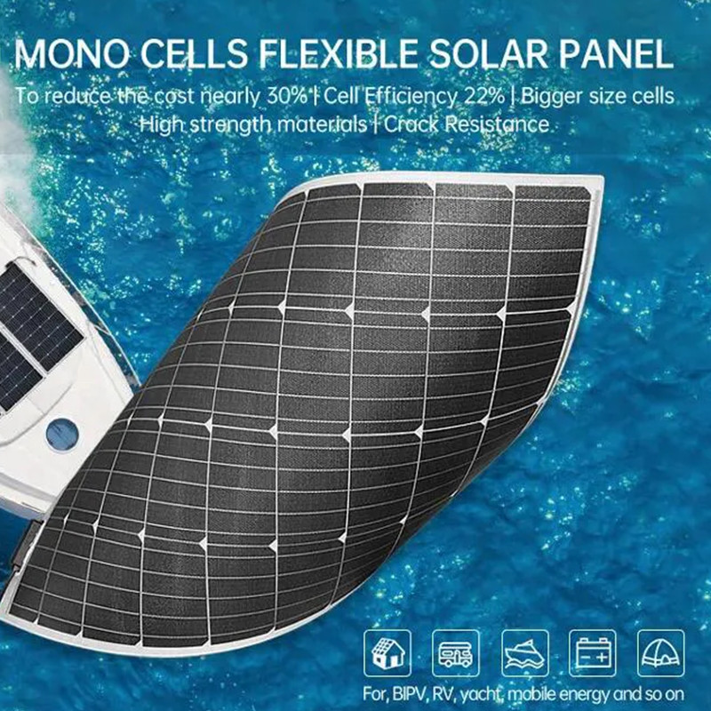 OEM Portable Mobile 100W Flexible Solar Panels For Hiking CE CB TUV Certificated