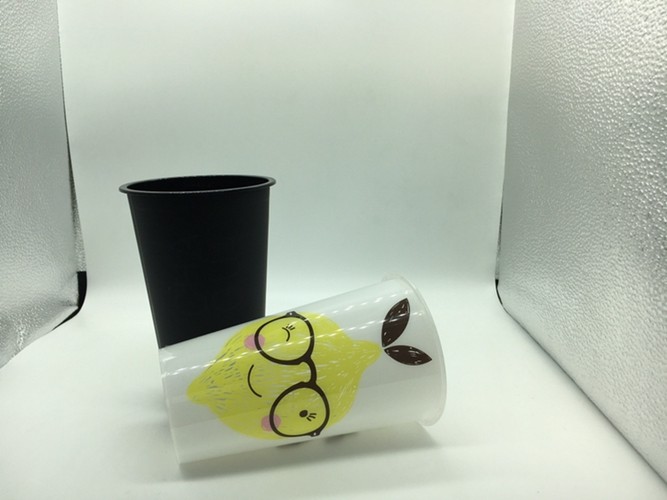 500ml disposable PP Plastic Cup with lids , Printed Plastic Cups