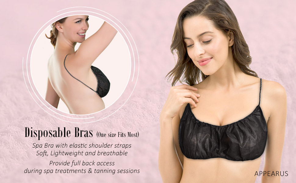 S&J Women Sexy Bra Disposable bra and panties SJ Manufacturer OEM Wholesale Disposable Black Shoulder Straps Bra for Spa Massage
