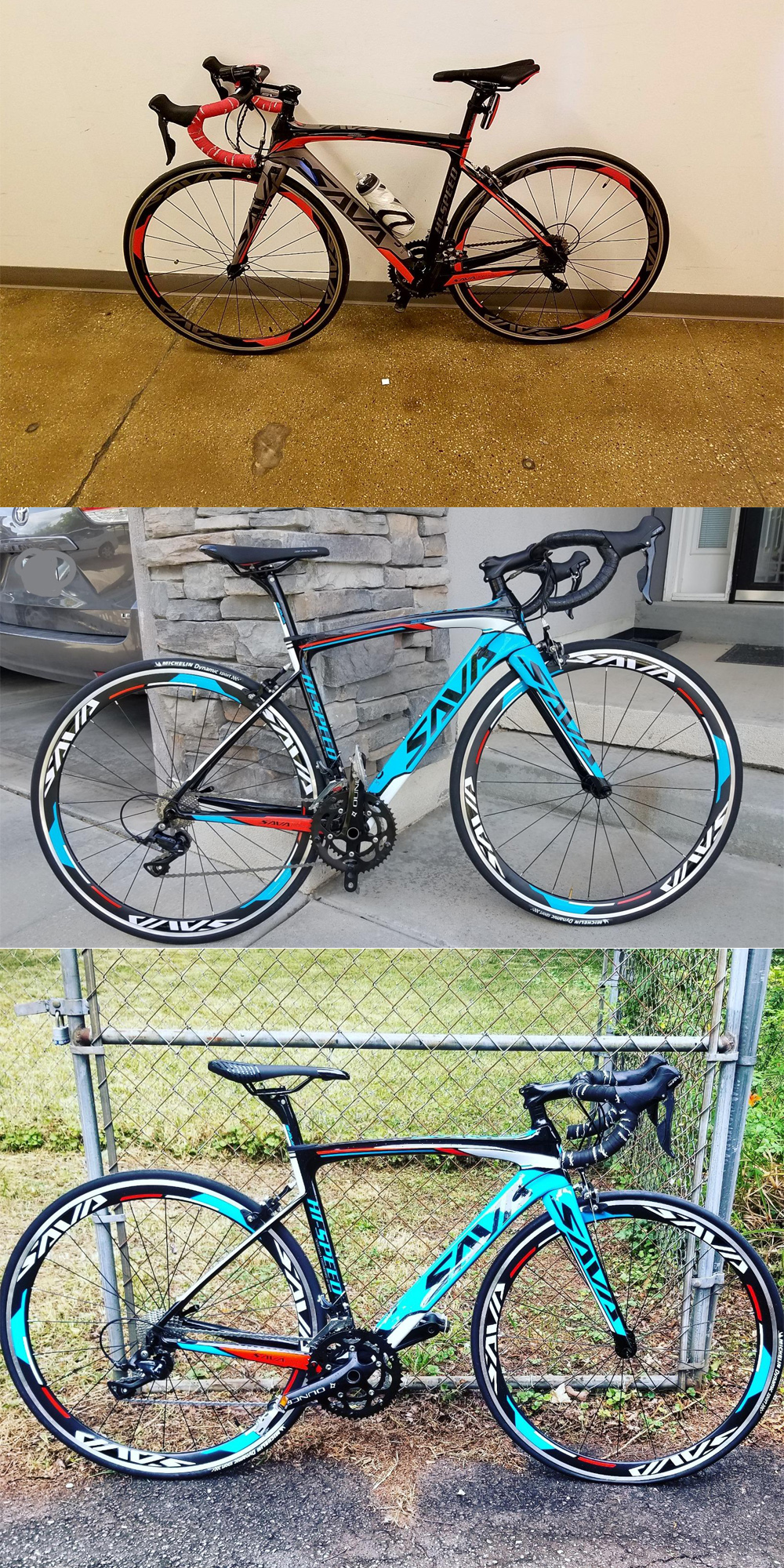 100KG Sava Carbon Fiber Bike , CE Carbon Wheelset 700c Rim Brake