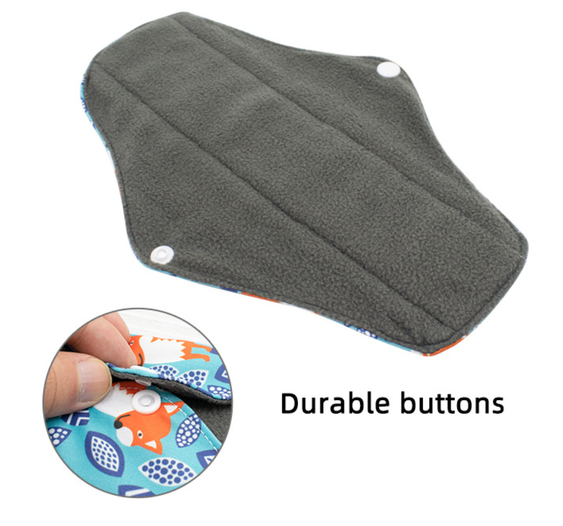 Washable Organic Reusable Sanitary Pads Safe Heavy Flow Multi Color High Breathability