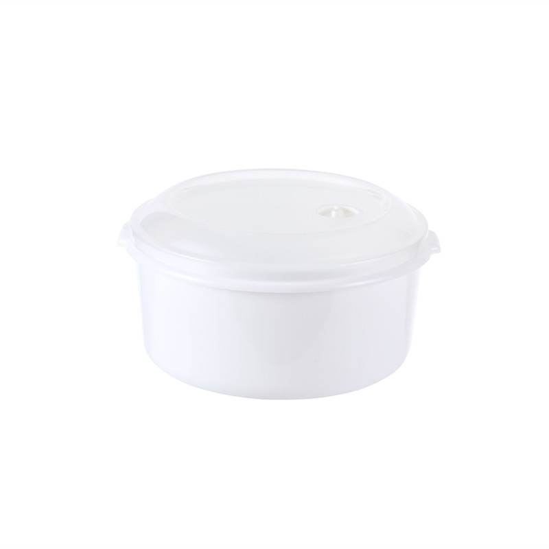 Round Plastic Lunch Microwave Soup Pot Bowl Crisper With Lid
