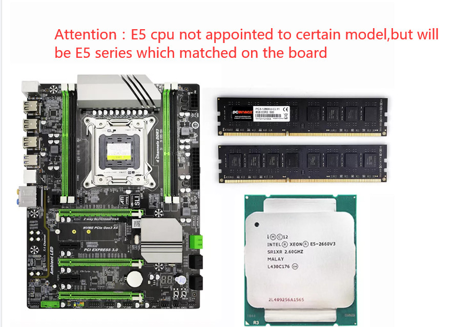X99 Gaming Motherboard RAM CPU Kit Xeon X99 DDR4 Memory 8gb Xeon E E5 2620