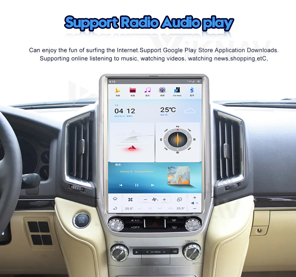 16 Inch Android Touch Screen Head Unit For Land Cruiser Navigation GPS Multimedia Player Wireless Carplay 4G