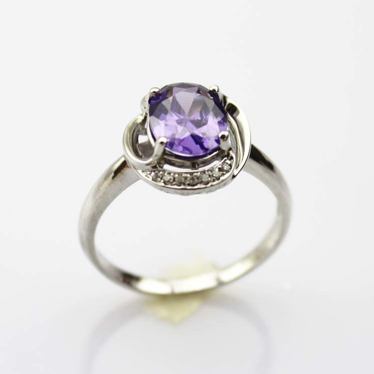 Women Jewelry 7mmx9mm Oval Red Cubic Zircon 925 Silver Ring(R183)