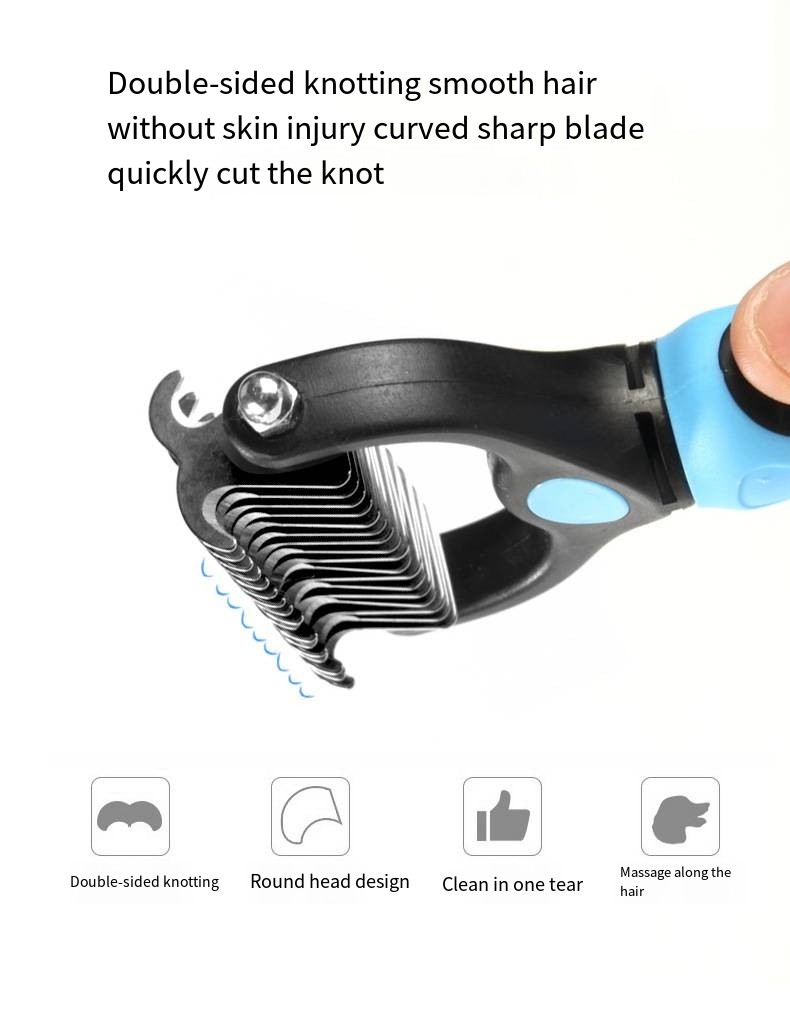 Wholesale Pet Double Sided Knotting Hair Brush Special Grooming Rake Comb For Dogs And Cats