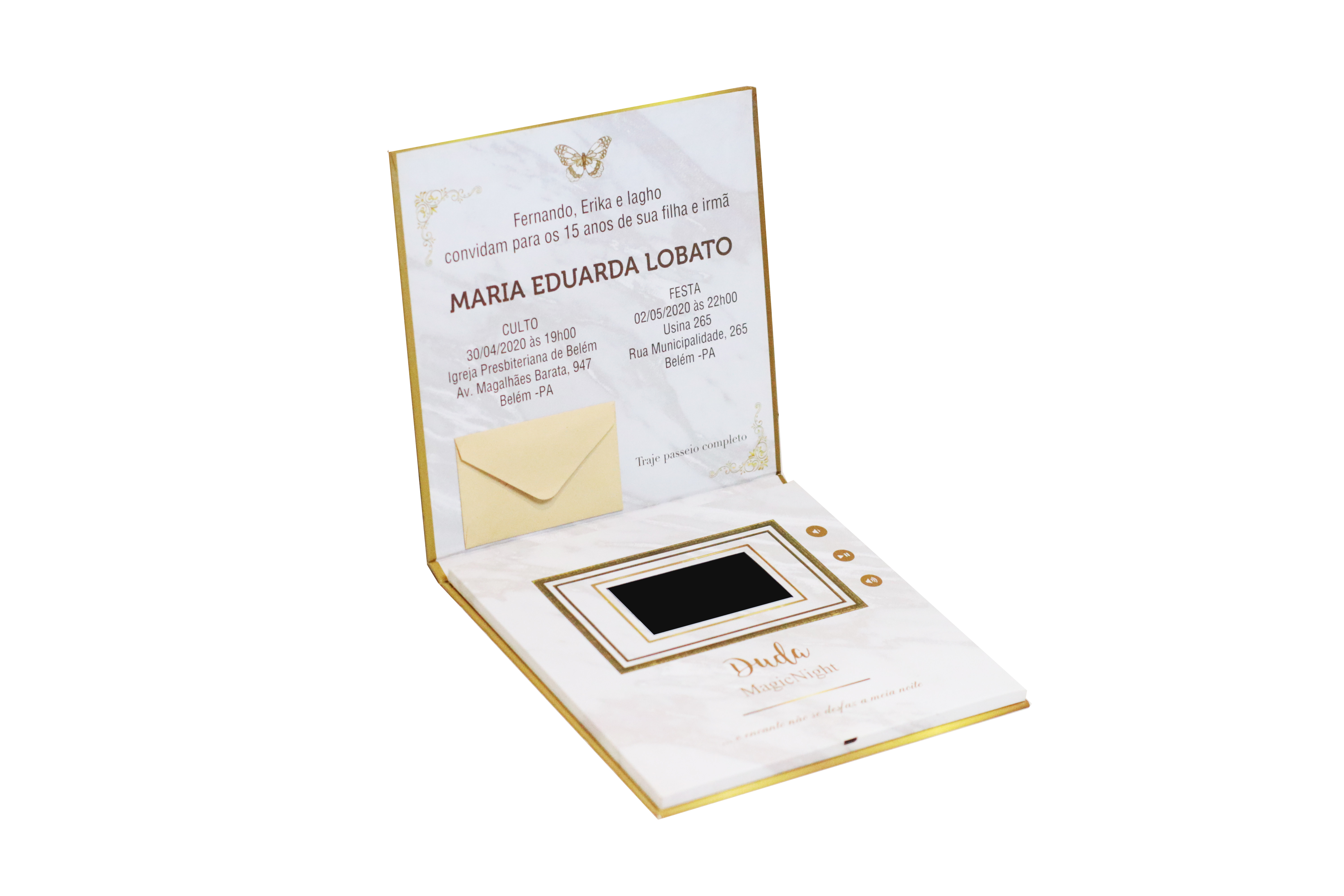 3.6" Wedding Invitation Lcd Video Business Cards , Digital E Cards For Wedding