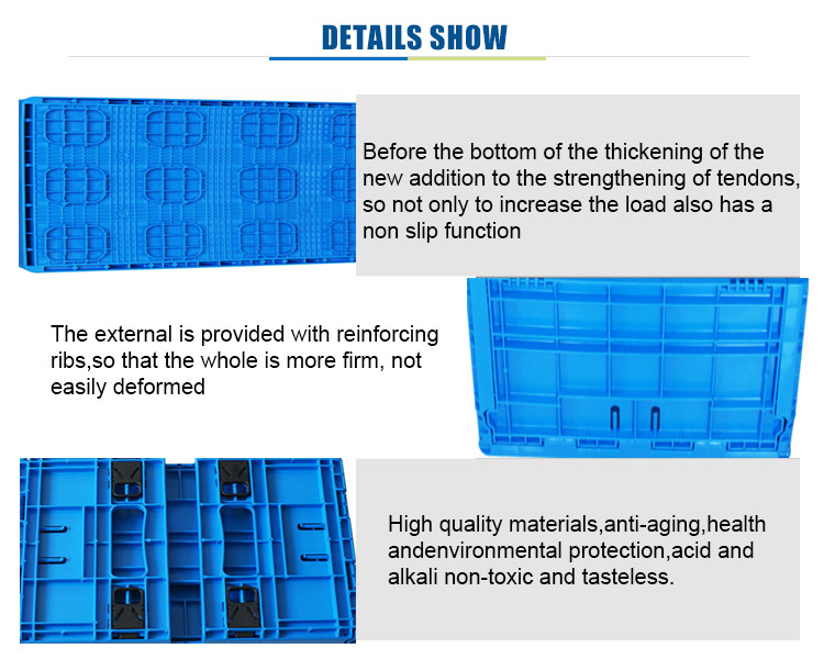 Recyclable Feature and Apparel Industrial Use mesh plastic folding crate storage transporting box crates