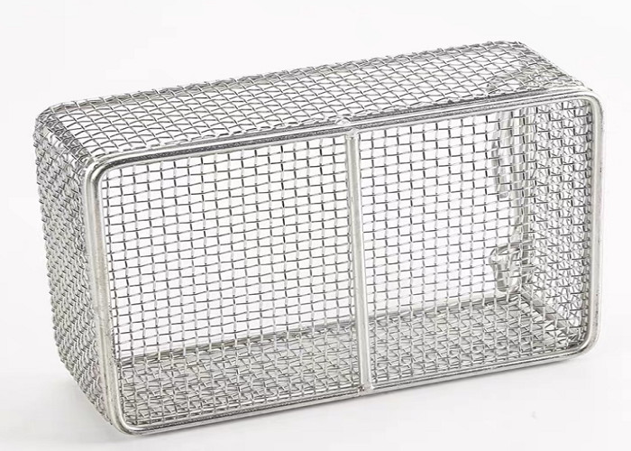 100mm Height AISI 302 Wire Mesh Storage Baskets , Mesh Basket Closet Organizer