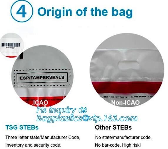 Security plastic bag with adhesive tape for cash, plastic money bag, Security Money Cash Bag For Airport/Bank and police