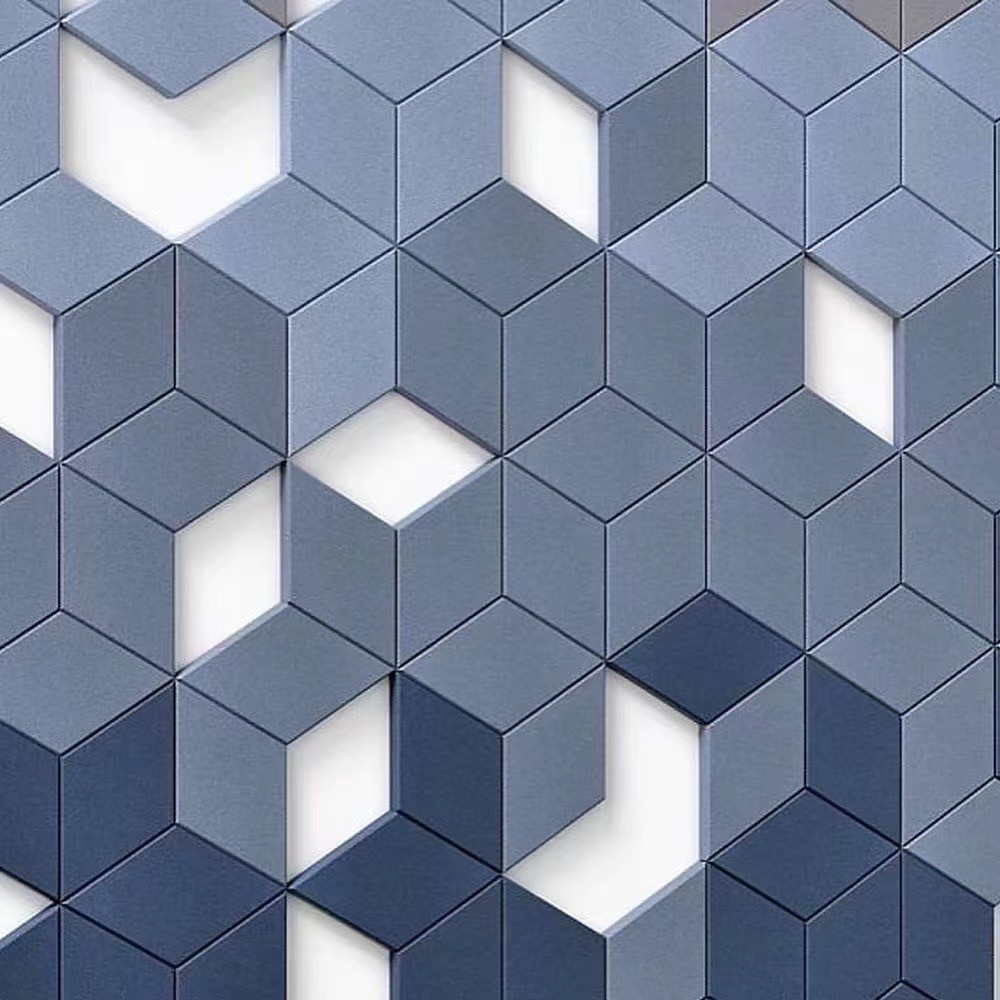 High Density Acoustic Panels Soundproof Felt Stylish Pattern Design Flame Resistant Wall Decor