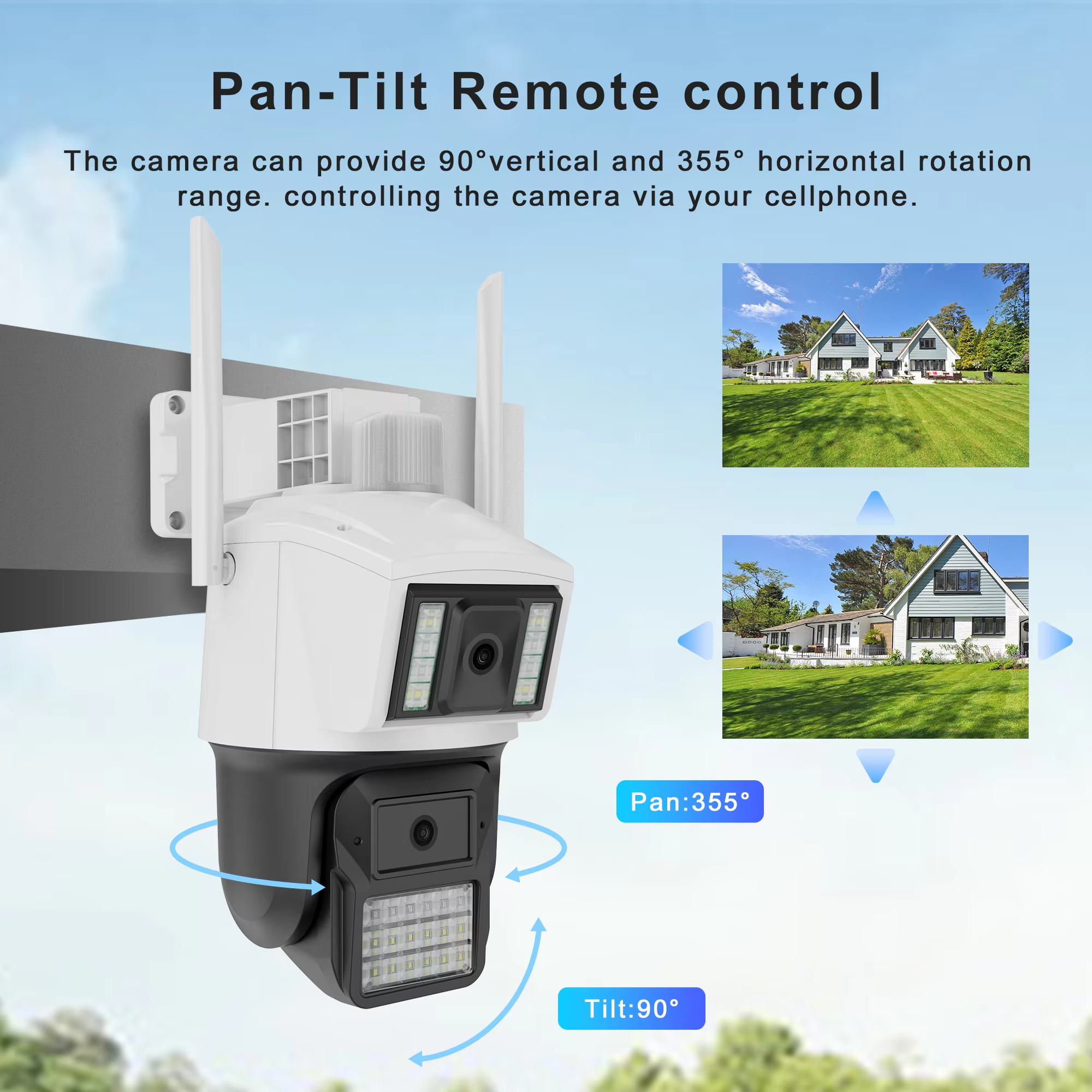 Hd Zoom Wireless Wifi 8mp Dome Network Camera Two-Way Audio Smart Home Ai Auto Tracking WIFI Dual Lens PTZ Security Camera