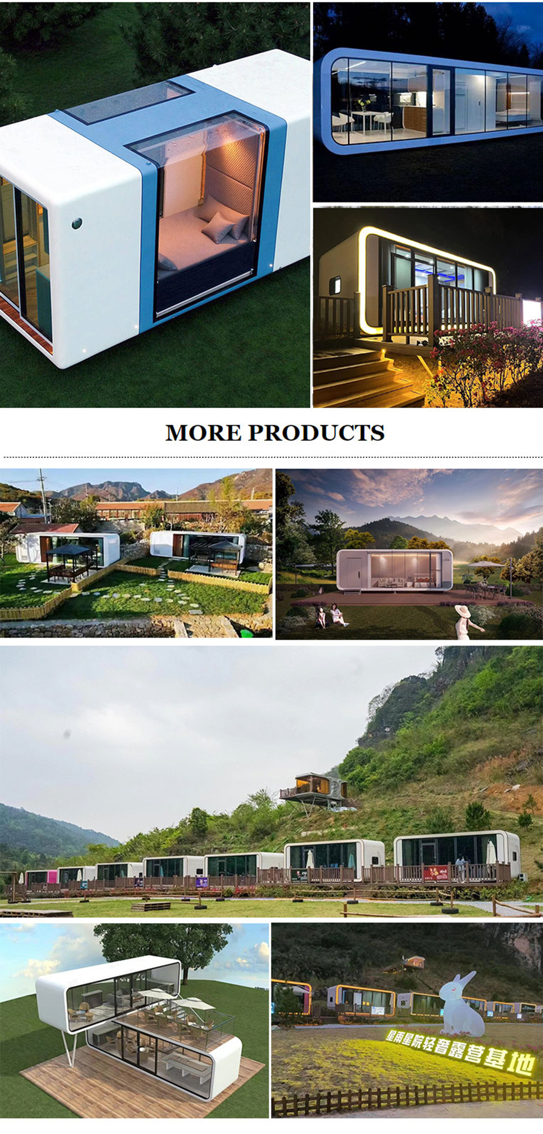 Outdoor Modern Popular Prefab House Tiny House for Hotel / Residential Hostel / Farm