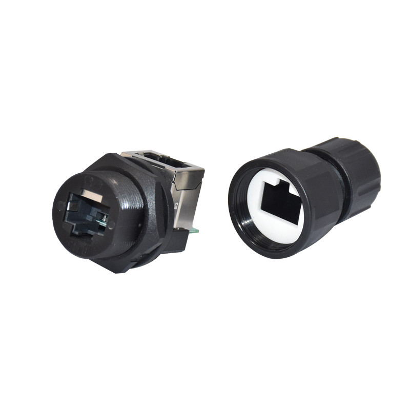 Industrial RJ45 Panel Mount Ethernet Waterproof Connector 1.5A