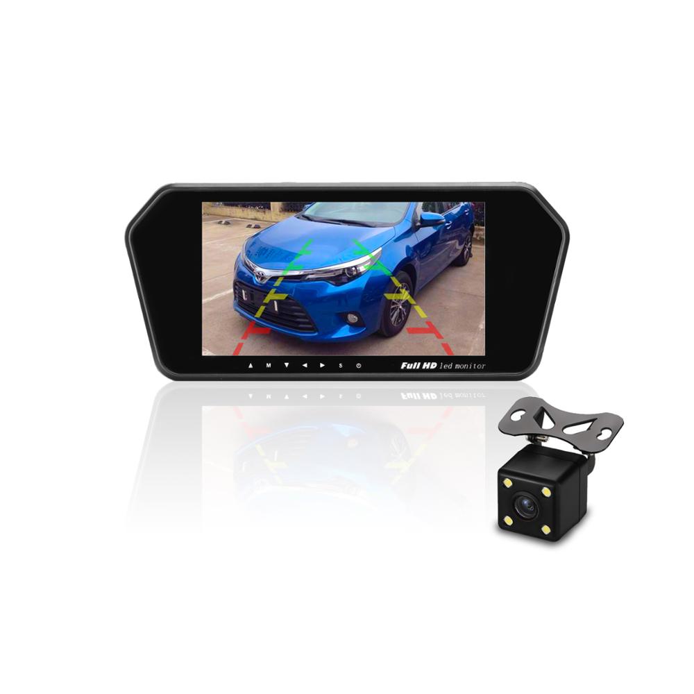 HD 12V 24V Monitor Rear View Mirror With Anti - Glaring Glass Reversing Camera