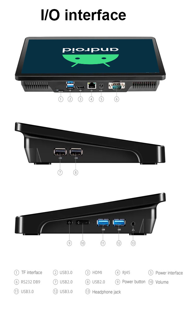 11.6 Inch All In One PC Computers , Touchscreen Android Industrial AIO PC