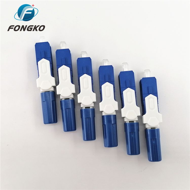 SC APC Fiber Optic Quick Connector , Singlemode Optical Fiber Fast Connector