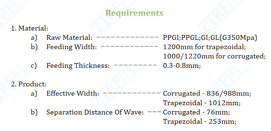 Parameters of the double layer machine