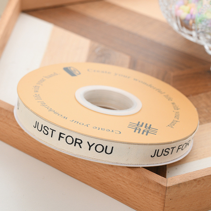 13mm Wholesale Logo Cotton Ribbon Literary Style Flower Packaging Gift Box Decoration Ribbon Cake Bouquet