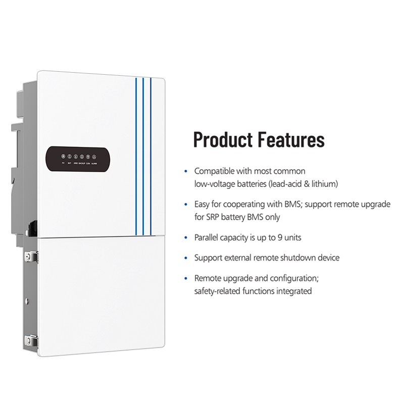 Single Phase Hybrid Solar Inverter , On/Off Grid Inverter with MPPT 8000W and 11000W 48V