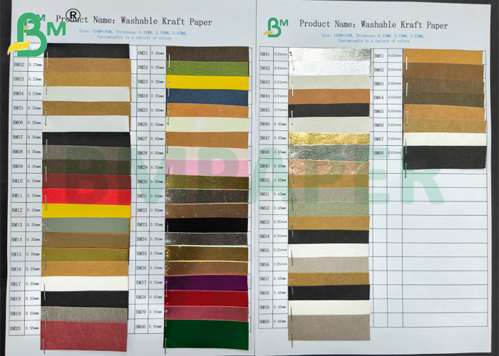 Tough Washable Paper Kraft 0.55mm Cellulose Fiber Paper Brown White Black