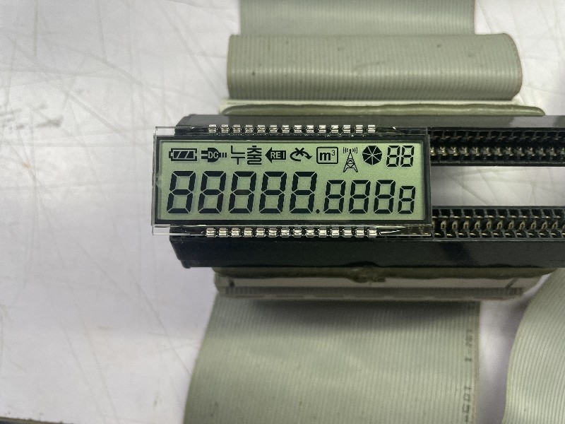 Factory Custom 8 Digit TN LCD Display Positive Seven Segment PIN Connection For Electronic Gas Meter