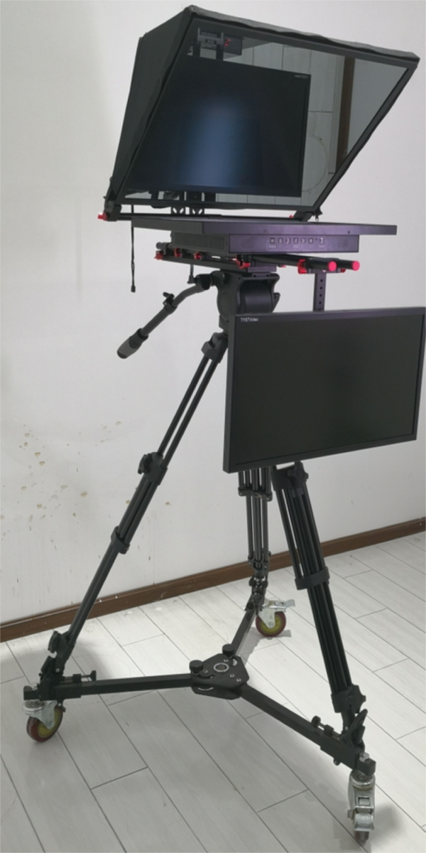 24 inch Dual Screen TV Broadcast Studio Equipment with Wireless Remoter and Built-in Prompter