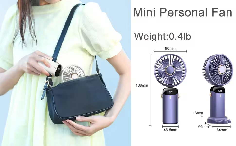 Top Selling Portable Led Display Mini USB Rechargeable Fans Summer Desk Handheld Air Conditioner Cooler for Outside Travel Fold