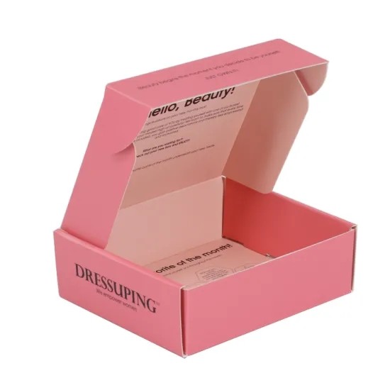 Creative Design Custom Pink Color Corrugated Mailing Cosmetic Box Packaging