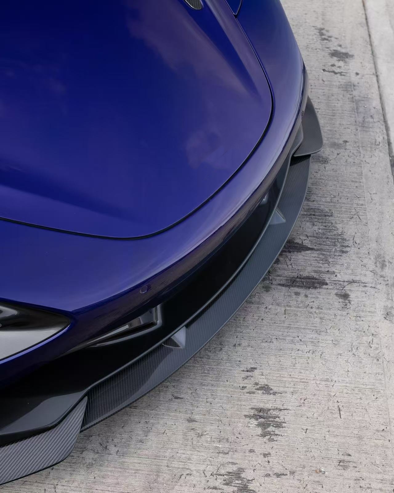 Blue 720s Wide Body Kit McLaren Carbon Fiber Front Lip Diffuser Spoiler Kit
