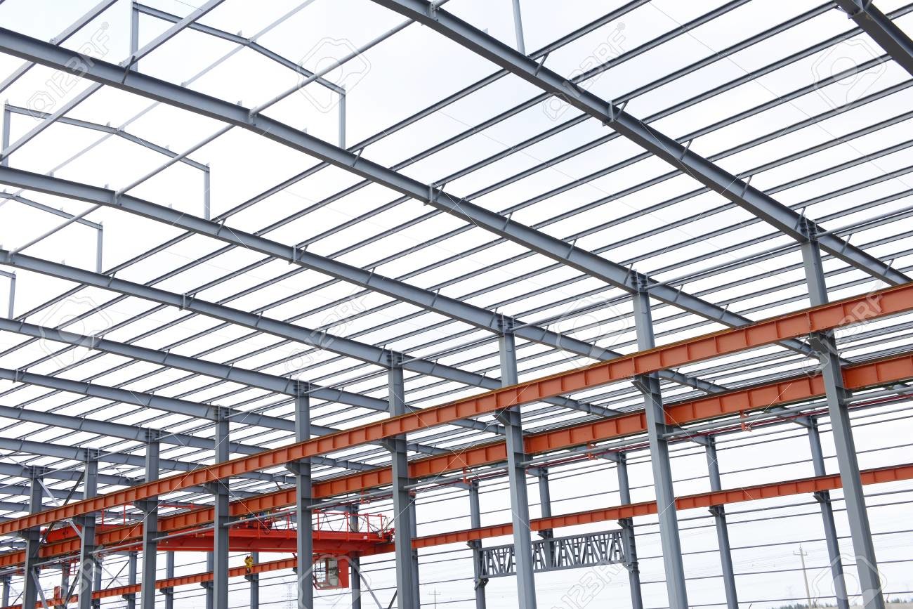 Large Span Heavy Architectural Structural Steel Portal Frame Workshop Plant With Bridge Crane